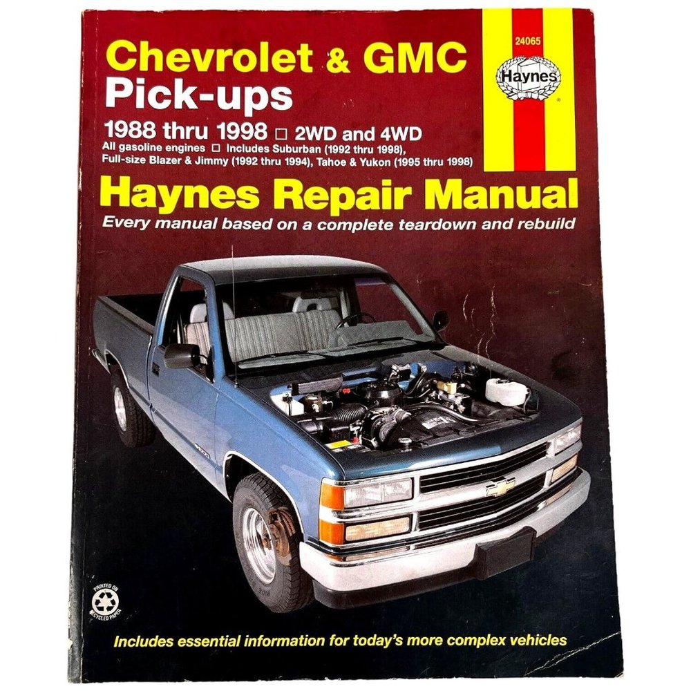 Haynes Chevrolet And GMC Pick Up Truck Repair Manual 2WD 4WD 1988-1998 Suburban